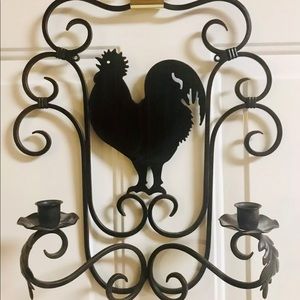 SLAH Rustic Rooster Candle Sconce Iron New No Box